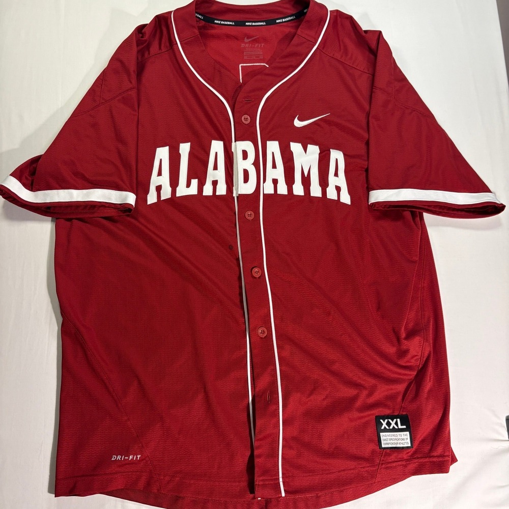 Nike Alabama Crimson Tide Baseball Jersey Red Dri-FIT Mens XXL #1 NCAA